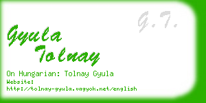 gyula tolnay business card